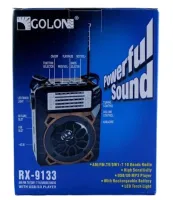Аккумуляторный радиоприемник Golon RX-9133 с фонариком и встроенным плеером SD, USB, от сети с аккумулятором, FM Радио приемник Колонка на батарейках