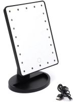 Косметичне сенсорне дзеркало для макіяжу Magic MakeUp Mirror обертається на 180 настільне дзеркало на підставці з підсвічуванням 22 LED USB Чорне