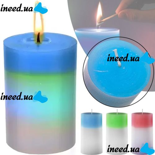 Декоративна воскова свічка хамелеон Candled Magic EL-2327 з RGB підсвічуванням 7 кольорів з справжнім вогнем, Магічна LED Свічка, яка змінює світло