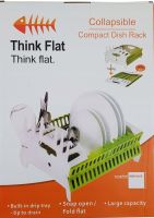 Сушилка органайзер для посуды Compact Dish Rack складная настольная сушка для вилок и ложек, пластиковая сушилка-органайзер на кухню Зеленая с белым