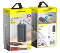Portable Charger Power Bank Awei P7K 30000 mAh Power Bank, Portable External Battery Battery with Indicator and Cable for Phone