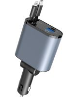 Автомобильное зарядное устройство Super Fast Charge PT16 с вольтметром type c lightning 4 в 1 120 W FM трансмиттер, модулятор в авто от прикуривателя
