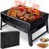 Складаний BBQ гриль 43 см BBQ Grill Portable TL-372 розкладний переносний мангал на деревному вугіллі і дровах, Портативний барбекю валізу з сіткою