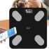 Domotec MS-2017 Black Electronic Outdoor Fitness Scales Up to 180 kg with Bluetooth and Phone App, Smart Glass Smart Scales with LED Display