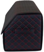 Folding organizer in the trunk EVAtech ECO MAG-740 L 65x30x30 cm folding bag eco leather valise with 3 compartments for storage in the car Black