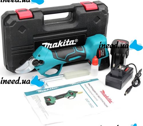 Аккумуляторный электросекатор Makita DUP265Z 12V 5AH Li-Ion садовый секатор для обрезки веток и деревьев с 2 аккумуляторами в кейсе 12В