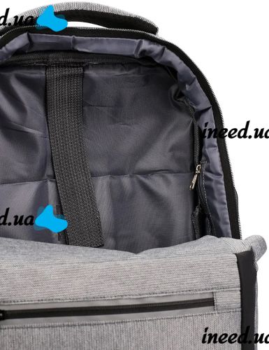 Городской молодежный оксфордский рюкзак Bag BG-40 Серый для ноутбука 15,6" дюйма универсальный мужской с USB и портом для наушников 42Х28 см BG40