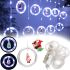 Внутренняя гирлянда штора Xmas Фигурки в кольце 3 м 110 LED диодов W, новогодняя светодиодная холодная белая гирлянда-занавес на окно 3мх70см 220V
