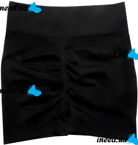 Женские бесшовные шорты Lifting Yoga Shorts XZY8855 утягивающие спортивные велосипедки с высокой талией и эффектом пуш ап для фитнеса Черные S-XXL