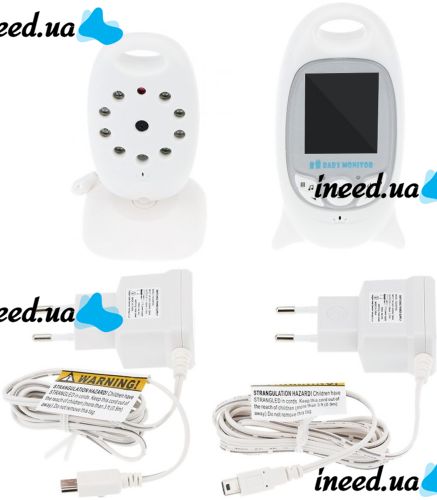Smart Baby VB601 Wireless Baby Monitor with 2 Inch Screen, Rechargeable Color Night Vision Camera with Two-way Communication and Thermometer VB-601