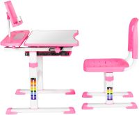 Children's desk with chair Bambi M 4818-4 student Desk and Chair with adjustable height and Stand for books from 3 years old NJ-492 Pink