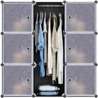 Складной шкаф органайзер для вещей Storage Cube Cabinet MP-29 110х110х35 см пластиковая тумба на 7 секций полочка для одежды и обуви Черная