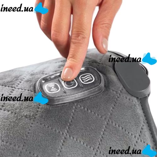 Универсальный массажер бандаж коленного сустава Massaging Sharper Image с подогревом, Согревающий наколенник грелка на колено и плеч 5 режимов Серый