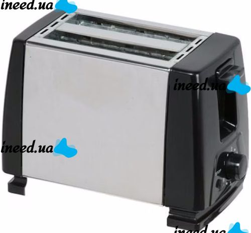 Кухонный зеркальный тостер Crownberg CB-1106 750W на 2 тоста хлеба с регулировкой температуры и кнопкой стоп, Электротостер ВН-002B со съемным поддоном Серебристый