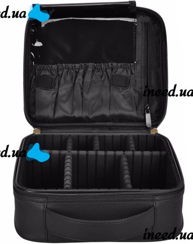 Органайзер для хранения косметики Niceland Beauty box MAG-590 с ручкой для переноски, Дорожная водонепроницаемая косметичка, бьюти кейс Черная
