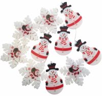 Внутренняя гирлянда штора Xmas 3D фигурки снеговика и снежинки Холодный белый 3x0.7м 95L W, Новогодняя 300x70 см на окно холодная белая от сети
