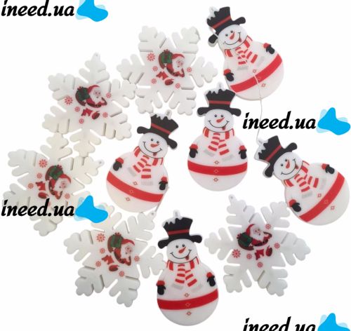 Внутренняя гирлянда штора Xmas 3D фигурки снеговика и снежинки Теплый белый 3x0.7м 95L WW, Новогодняя 300x70 см на окно дома теплая белая от сети