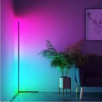 Напольный угловой RGB торшер светильник Nook Lamp 120 см с пультом управления, Угловая светодиодная LED лампа подсветка с разными режимами Черный