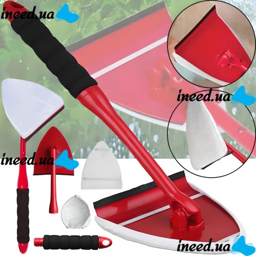 Universal Brush Pane DR by Fuller Brush for Washing windows and glasses with a telescopic handle, Brush scraper for cleaning mirrors with nozzles Red