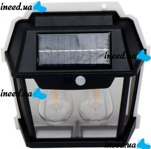 Уличный настенный светильник COBA Solar Wall Lamp HW-888-2W аккумуляторный подвесной фонарь на солнечной батарее с датчиком движения 2 лампы 3 режима