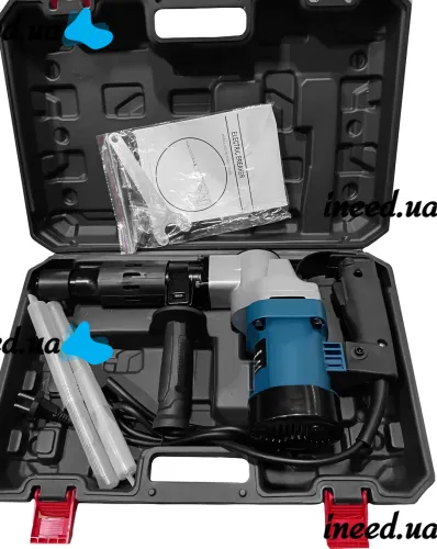 Электрический отбойный молоток Makita HM0810T SDS-Max 900W 2900 уд/мин профессиональный ударный инструмент для демонтажа с зубилами в кейсе от сети