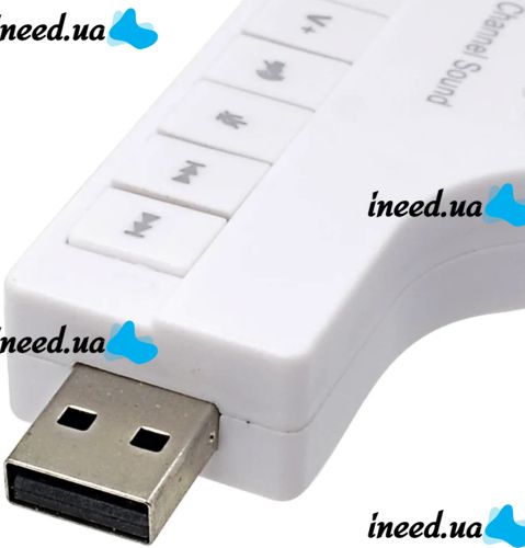 Зовнішня звукова карта USB 8.1 Piano зовнішній звуковий адаптер для ноутбука і ПК комп'ютера, Аудіокарта юсб з кнопками управління 8.3х4.3 см