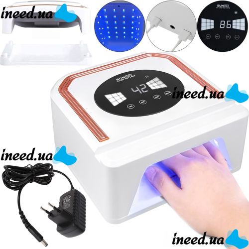 Беспроводная лампа сушилка Power Bank SUN Y31 UV/LED 248W 14000 mAh для маникюра и педикюра с экраном, Аккумуляторная УФ сушка ногтей гель лака Белая