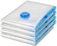 Vacuum bags 80x120 cm for compact storage with a vacuum cleaner valve, reusable transparent bags for packing clothes
