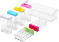 Набор контейнеров для специй Seasoning Six Piece Set 6 штук набор прозрачных емкостей, кухонный органайзер для хранения сыпучих приправ на подставке