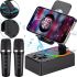Тримач підставка для телефону з колонкою Microphone speaker set AND K18 - 2 бездротова Bluetooth колонка з тримачем і 2 мікрофонами для караоке