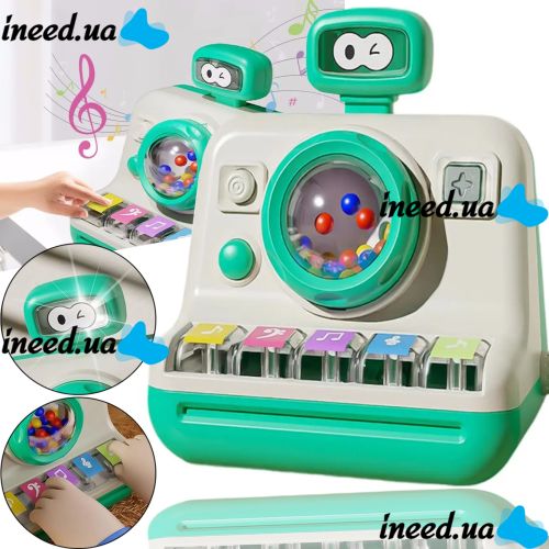 Montessori MSS-011 Children's Toy Piano with Light and Sound Effects, Beiyu Electronic Synthesizer with Simulated Camera Flash for Children