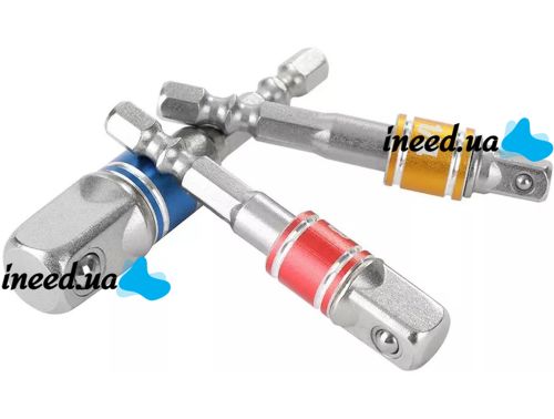 Набор переходников с шестигранным хвостовиком Drillpro 3Pcs 1/2, 1/4, 3/8 дюйма комплект шестигранных насадок бит, торцевые головки для шуруповерта