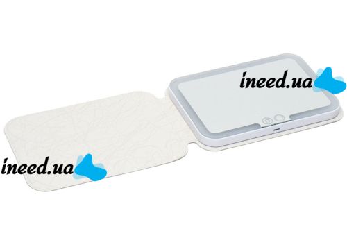 Настольное сенсорное зеркало планшет для макияжа Cosmetic Mirror аккумуляторное косметическое дорожное в чехле со светодиодной подсветкой на подставке