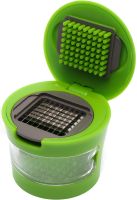 Ручной пресс измельчитель чеснока Garlic Chopper кухонная чеснокодавка для мелких продуктов, чесночница со съемным контейнером и насадками Зеленая