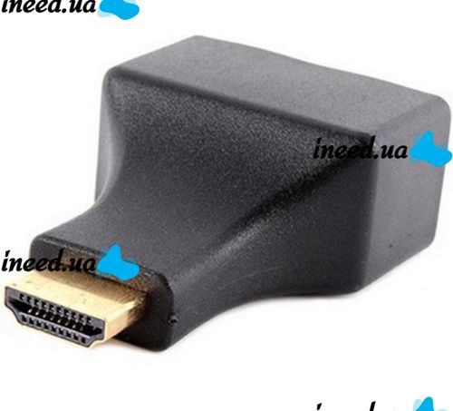 Одноканальный пассивный двойной переходник удлинитель HDMI сигнала - 2xRJ45 адаптер Voltronic по UTP кабелю по двум витым парам до 30м 1080P Черный