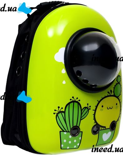 Рюкзак для переноски животных CosmoPet Кактус сумка переноска с прозрачным окошком иллюминатором и сеткой для кошек и котов до 10 кг 32х25х42 см