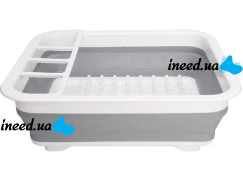 Складная кухонная сушилка для посуды Kitchen Craft Joseph Extend BN-090 раскладная, силиконовая сушка для тарелок и кухонных приборов, поддон
