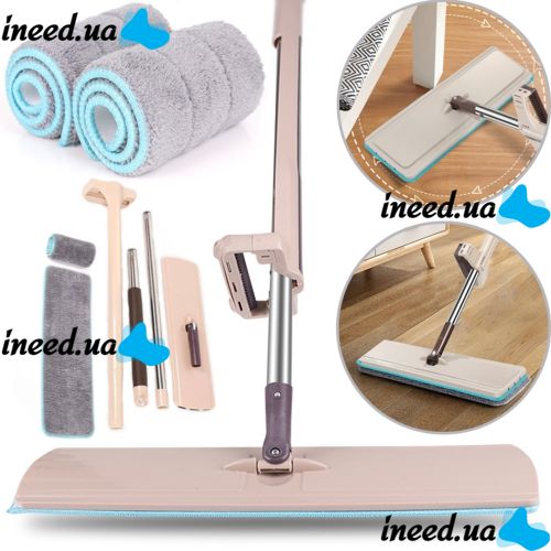 Швабра с самоотжимом Spin Mop 360 микрофибра, с вертикальным отжимом и насадками для быстрой уборки пола