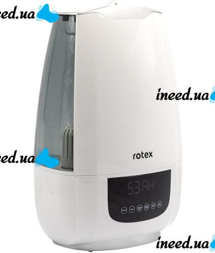 Rotex RHF-600-W Ultrasonic Humidifier for 6 liters 35 sq.m Ionizer Purifier with LED Display and 30W Water purification filter from the mains White