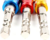Набор переходников с шестигранным хвостовиком Drillpro 3Pcs 1/2, 1/4, 3/8 дюйма комплект шестигранных насадок бит, торцевые головки для шуруповерта
