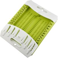 Сушилка органайзер для посуды Compact Dish Rack складная настольная сушка для вилок и ложек, пластиковая сушилка-органайзер на кухню Зеленая с белым