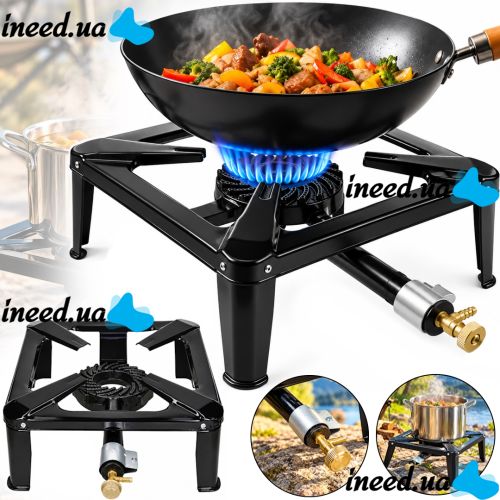 Одноконфорочная газовая плита Kraft&Dele KD117850 5.6 кВт чугунный таганок с ручной регулировкой пламени для газового баллона Gas Cooker SGB-04D