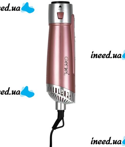 Мультистайлер для укладки Gemei GM-4831 7 в 1 фен щетка с насадками 2200W плойка щипцы Gemmy для сушки, завивки, выпрямления и объема волос Розовая