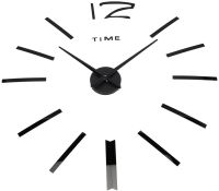 Настенные 3D часы Diy Clock XZ127 Black Сделай сам 70-150 см большие бесшумные самоклеящиеся 3Д часы объёмные цифры на стену для дома, офиса Черные