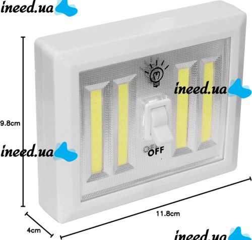 Настенный светильник Light Switch HY-604 беспроводной выключатель с тумблером COB, светодиодный LED ночник с включателем на батарейках для шкафа