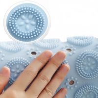 Non-slip shower mat Massage Foot Rad 35 cm, silicone, massage foot brush mat, round, rubber suction cup bath mat