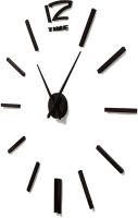 Настенные 3D часы Diy Clock XZ127 Black Сделай сам 70-150 см большие бесшумные самоклеящиеся 3Д часы объёмные цифры на стену для дома, офиса Черные