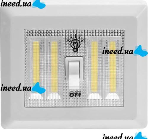 Настенный светильник Light Switch HY-604 беспроводной выключатель с тумблером COB, светодиодный LED ночник с включателем на батарейках для шкафа