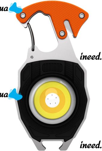 Светодиодный фонарик брелок для ключей с поджигом Keychain Light W5147 ручной мультитул, мини светильник с прикуривателем, отверткой и карабином USB