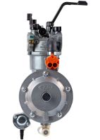 Газовый карбюратор для бензинового генератора Dual Fuel Carburetor 1.3-4 кВт с газовым редуктором и переключателем на два вида топлива пропан-бутан